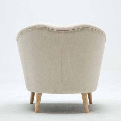Comfortable Fabric Single Seater Armchair KD Rubber Luxury Wooden