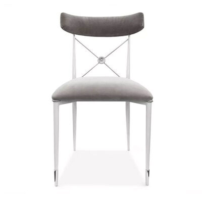 Velvet Banquet Metal Frame Dining Chairs Modern Design Elegant Leisure