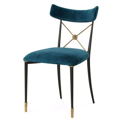 Velvet Banquet Metal Frame Dining Chairs Modern Design Elegant Leisure
