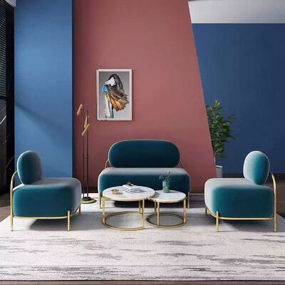 Round Leisure Sectional Couch Set Modern Design Cum Fabric