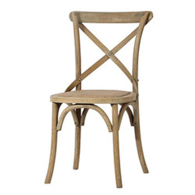 Industrial Stackable Cross Back Wood Chair Soft Cushion Durable For Dining Room