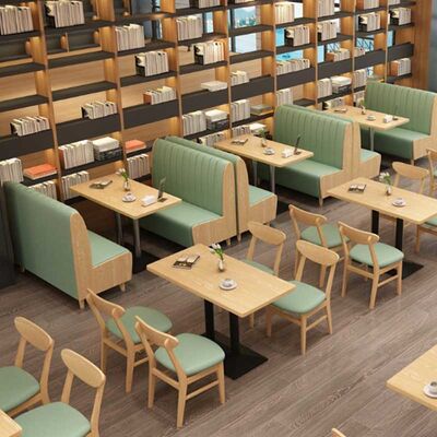 Double Side High Back Commercial Cafeteria Furniture Leather Restaurant Booth Seating