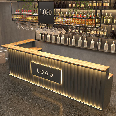 Good price Industrial Style Coffee Shop Bar Counter Design Restaurant Cafe Checkout Desk Bar Furniture Commercial Service Equipment online