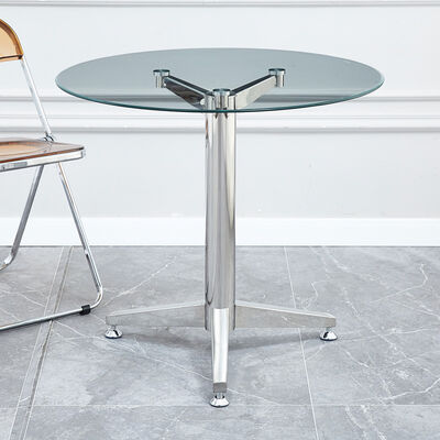 Pub Small Bistro Glass Table And Chairs Set 4 Seater Crystal Acrylic Folding