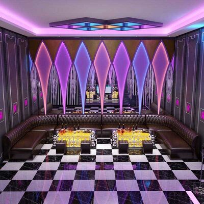 3m Wide 12 Seater Custom U Shaped Club Lounge Sofa With Chaise Strip