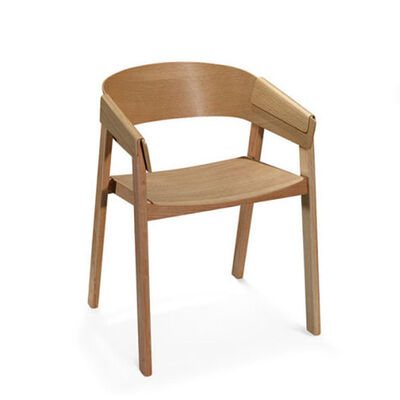 76cm Nature Wood Dining Chair Coffee Lounge Armrest 8.5kg