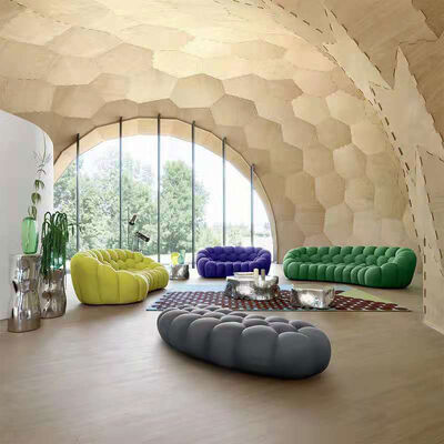 2 Seater Velvet Large Living Room Sectional Sofa Couch Green Bubble