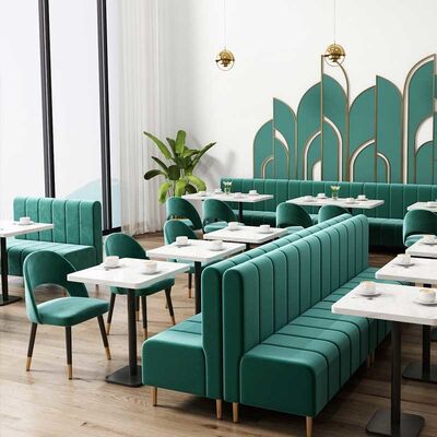 Green Velvet Restaurant Dining Table And Chairs Attractive Booth Cafe Tables