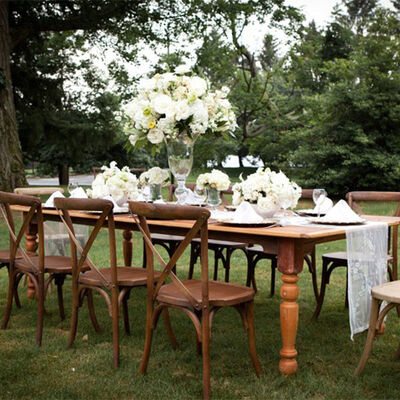 Recycled Elm Wood Banquet Tables Farmhouse Folding Event Table Vintage Colour