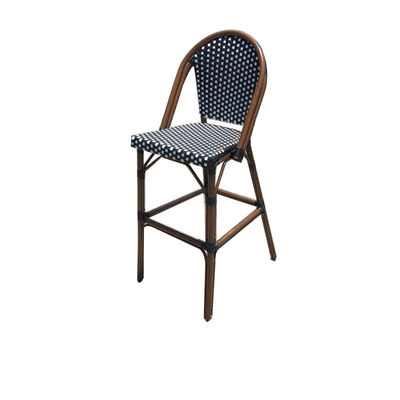 Weatherproof Outdoor Bar Stools Rattan Bistro Cafe High Bar Chairs