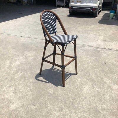 Weatherproof Outdoor Bar Stools Rattan Bistro Cafe High Bar Chairs