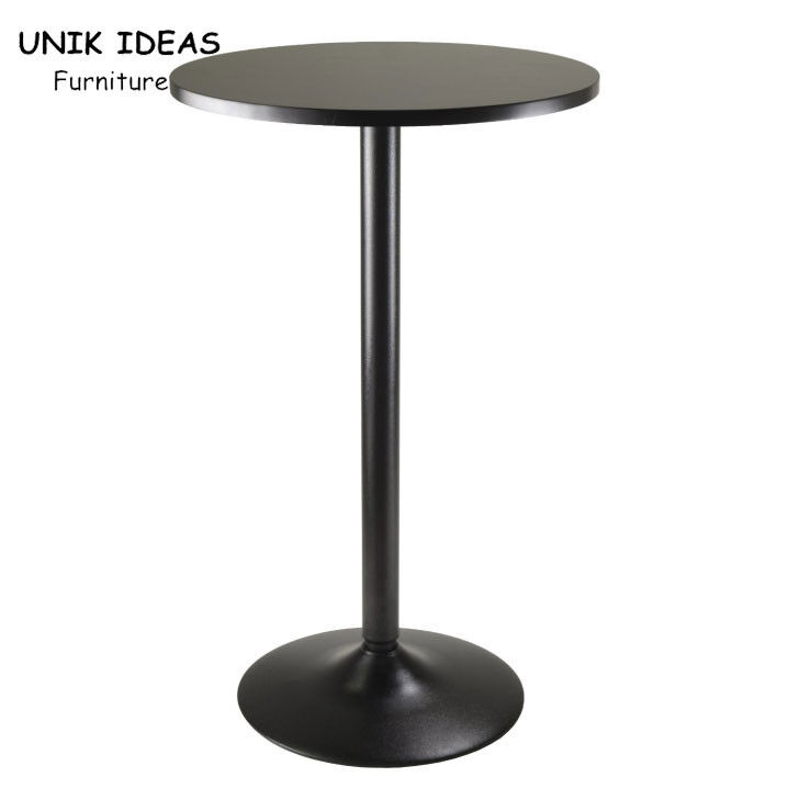 Counter Metal Bar Height Table Outdoor Black Round  23.7"X39"