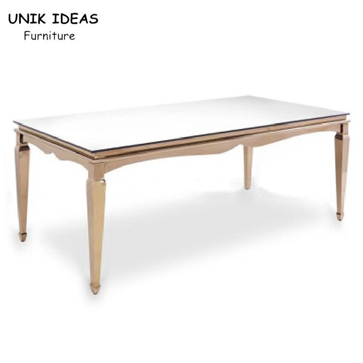 10 Foot Stainless Steel Banquet Table 2x6 2x4 Hotel Event Golden