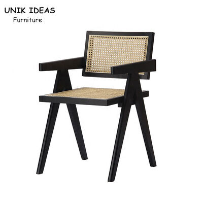 Good price Living Room Nordic Dining Chair 51*56*80CM Woven Rattan Solid Wood online