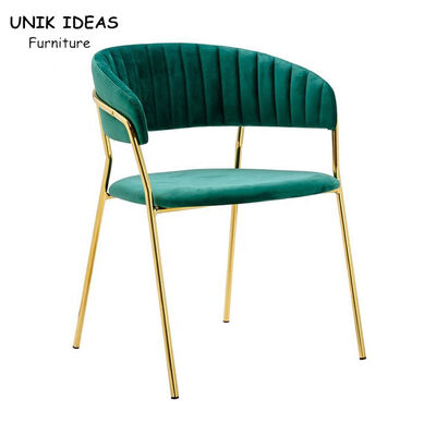Good price Fannel Velvet Round Back Chairs Iron Stylish Steel With Arms 50*55*80cm online