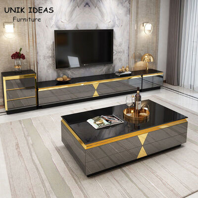Good price Stainless Steel Luxury Gold Coffee Square Table 40cm Height Italian Marble Top online