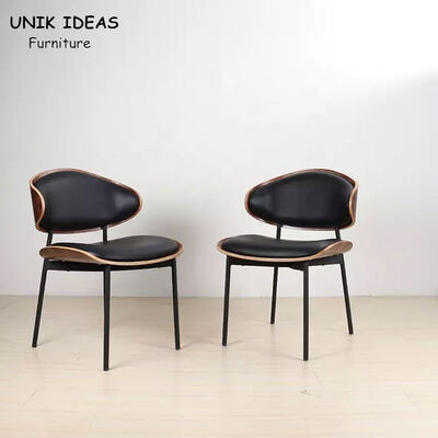 Good price European Style Hotel Cafe Dining Chairs Leather Metal Legs Accent Chair online