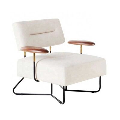 Good price Lazy Sofa Floor Chair Leisure White Accent Armchair With Metal Base online
