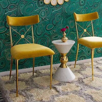 Good price Velvet Banquet Metal Frame Dining Chairs Modern Design Elegant Leisure online