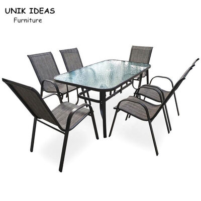 Good price Garden Furniture Outdoor Patio Conversation Dining Set 7 Piece Modern Metal Steel online