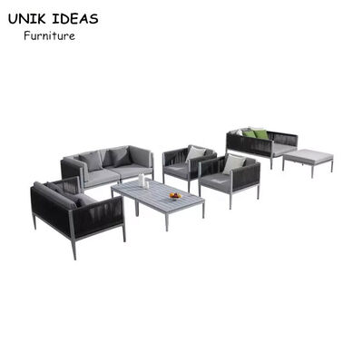 Good price Modern Simple Sofa Set Design Aluminum Frame Rope Waterproof Outside Garden Sofa online