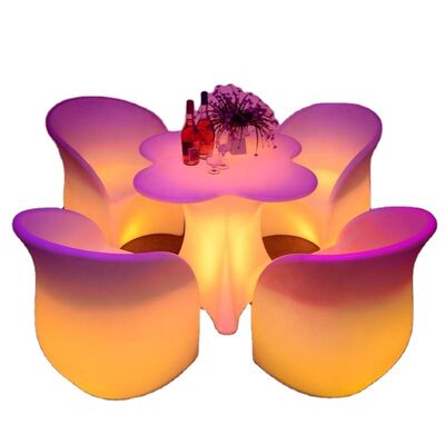 Good price Modern KTV Cheap Price Outdoor Coffee Shop Remote Control LED PE Table and Sofa Set for Cocktail bar online