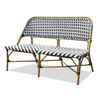 Good price Outdoor Garden Patio French Bistro Cafe Aluminum 2 Seater Rattan Bench Chair online