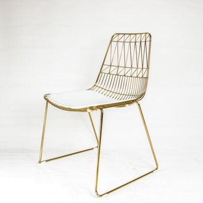 Good price Outdoor Wedding Metal Wire Chairs Simple Style Metal Frame Wire Side Dining Chair online