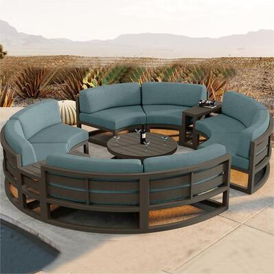 Good price Luxury Outdoor Sofa Courtyard Villa Garden Outdoor Arc-shaped Leisure Combination Aluminum Alloy Waterproof Sunscreen Sofa online