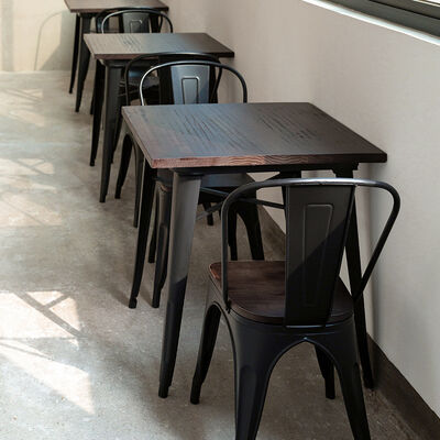 Good price Restaurant Furniture Fast Food Coffee Loft Iron Wooden Dining Table for Restaurant Furniture Sets online