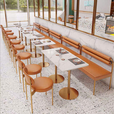 Good price Light Luxury Adult Restaurant Dining Table Combination Iron Metal Single Chair and Bench Sofa online