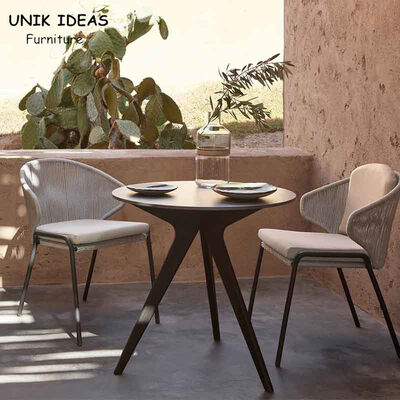 Good price Nordic Rope Rattan Woven Dining Chair Outdoor Furniture Garden 65x70x75cm online