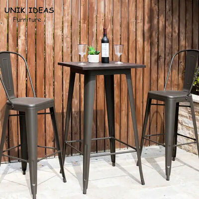 Good price rustic round bar table 100cm high Industrial Pub Vintage Wood Metal online