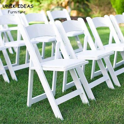 Good price White Resin Folding Wedding Chair Hire Outdoor Lawn Hotel Event 44x43x78cm online