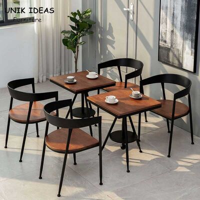 Good price Pub Restaurant Rustic Cafe Table And Chairs 4 Piece Bistro Set Wooden Round online