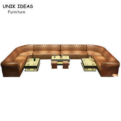 Good price 3m Wide 12 Seater Custom U Shaped Club Lounge Sofa With Chaise Strip online