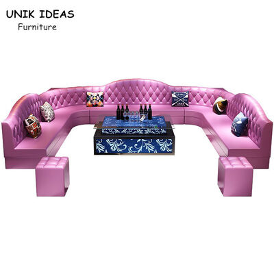 Good price Button Tufted Club Lounge Sofa Leather Chesterfield U Shaped Sectional With Sleeper online