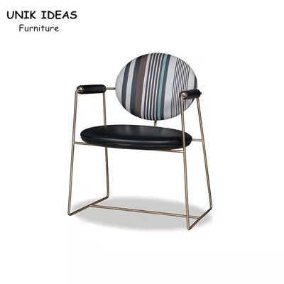 Good price Stainless Steel Metal Frame Dining Chairs With Arms Minimalist 66x57x83cm online