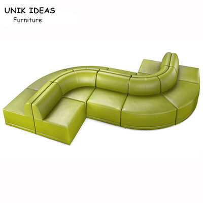 Good price 4 Seater Club Lounge Sofa Grey U Shaped   Gray S Arc Shape Vintage Style Restaurant online