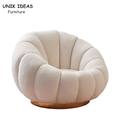 Good price Single Seater Recliner Armchair White Pumpkin Sofa Chair White Fabric Leisure online