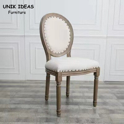 Good price vintage tufted solid wood upholstered dining chairs with mahogany legs American style 50cm online