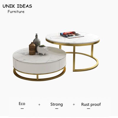 Good price 80x80cm Round Luxury Center Tables Design Metal Black Combination online