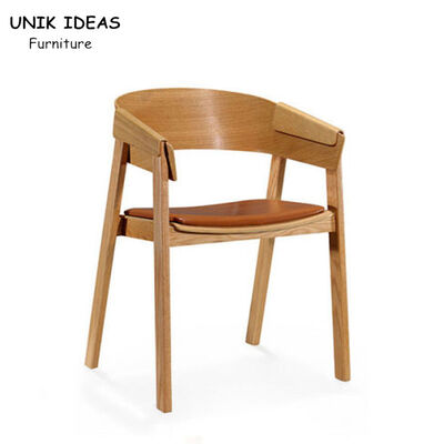 Good price 76cm Nature Wood Dining Chair Coffee Lounge Armrest 8.5kg online