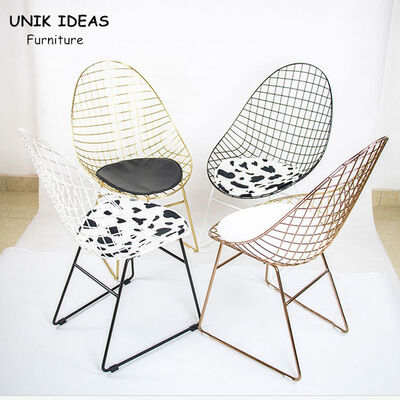 Good price Steel Metal Frame Dining Chair With Gold Legs Outdoor Leisure Seating 55x58x93.5cm online