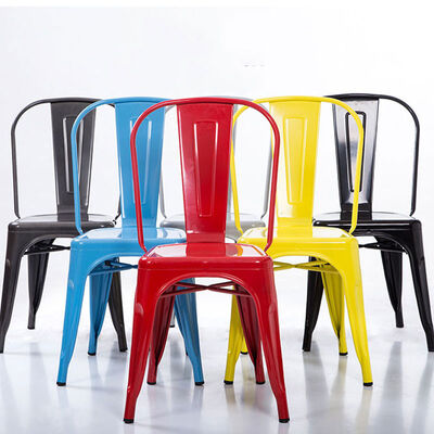 Good price Colourful Restaurant Metal Frame Dining Chairs Vintage Lightweight 43cmx44cmx85cm online