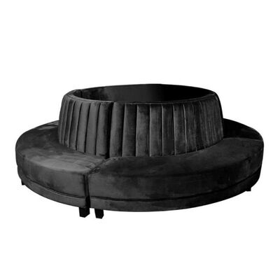 Good price Hotel Lobby Club Lounge Sofa Black Curved Circular Velvet Fabric online