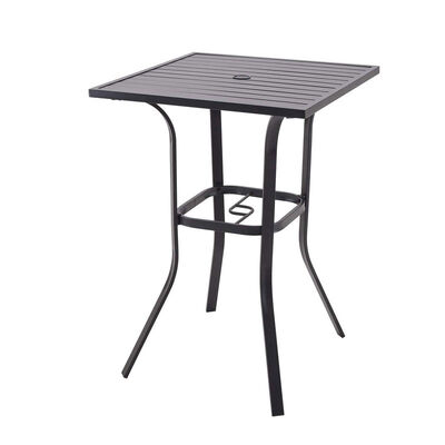 Good price Metal Bistro Table Bar Height Outdoor Square With Umbrella Holes online