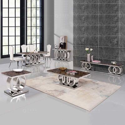 Good price Modern Living Room Stainless Steel Coffee Table 20mm Marble Dining Table online