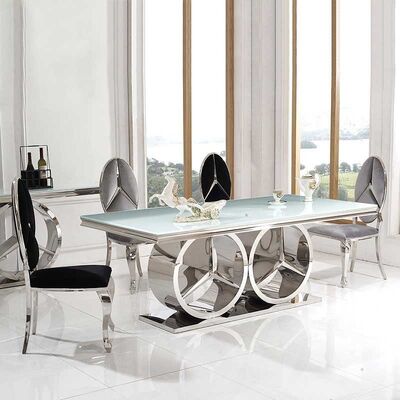 Good price Rectangle Marble Dining Table With 8 Chairs 201 Stainless Steel Leg online