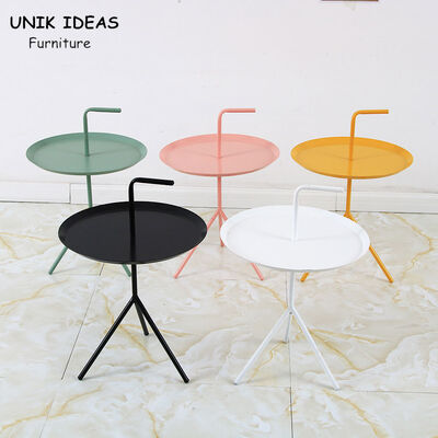 Good price Metal Iron Round Coffee Table With Handle 49*66cm Tripod Structure Seamless Welding online